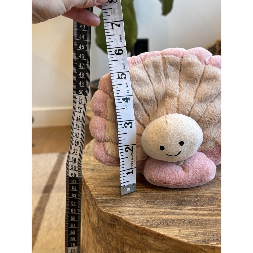 Jellycat Clemmie Clam Small Pink Plush Stuffie Jelly Cat London Stuffed Animal - Picture 7 of 7